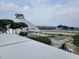Incheon Airport Terminal 1 exterior under a clear blue sky